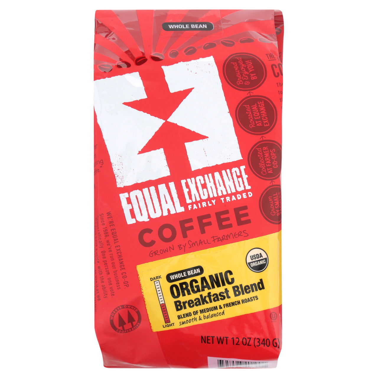 Equal Exchange Breakfast Blend Whole Bean Coffee (6x12 Oz)