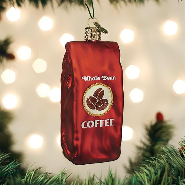 Coffee Bean Bag Ornament | Unique Christmas Ornament | Old World