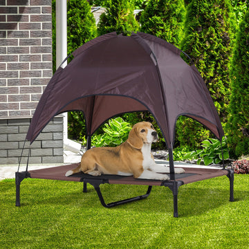 PawHut Elevated Pet Bed Dog Foldable Outdoor Cot - Coffee Color