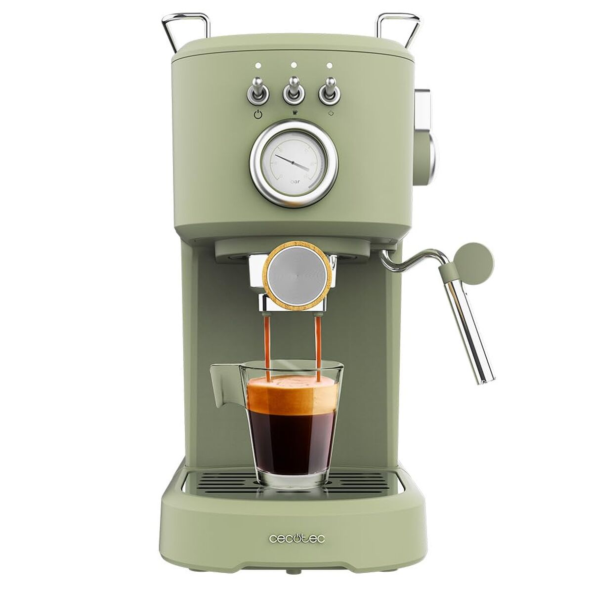Express Coffee Machine Cecotec Power Espresso 20 Retro 1100 W 20 bar 1,25 L Green
