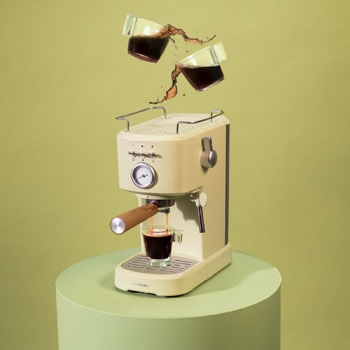 Express Coffee Machine Cecotec Power Espresso 20 Retro 1100 W 20 bar 1,25 L Green