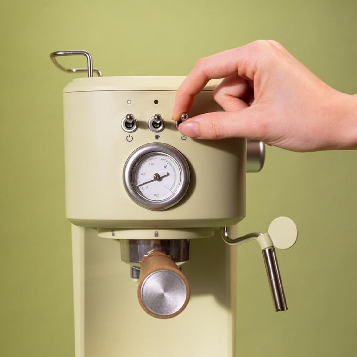 Express Coffee Machine Cecotec Power Espresso 20 Retro 1100 W 20 bar 1,25 L Green