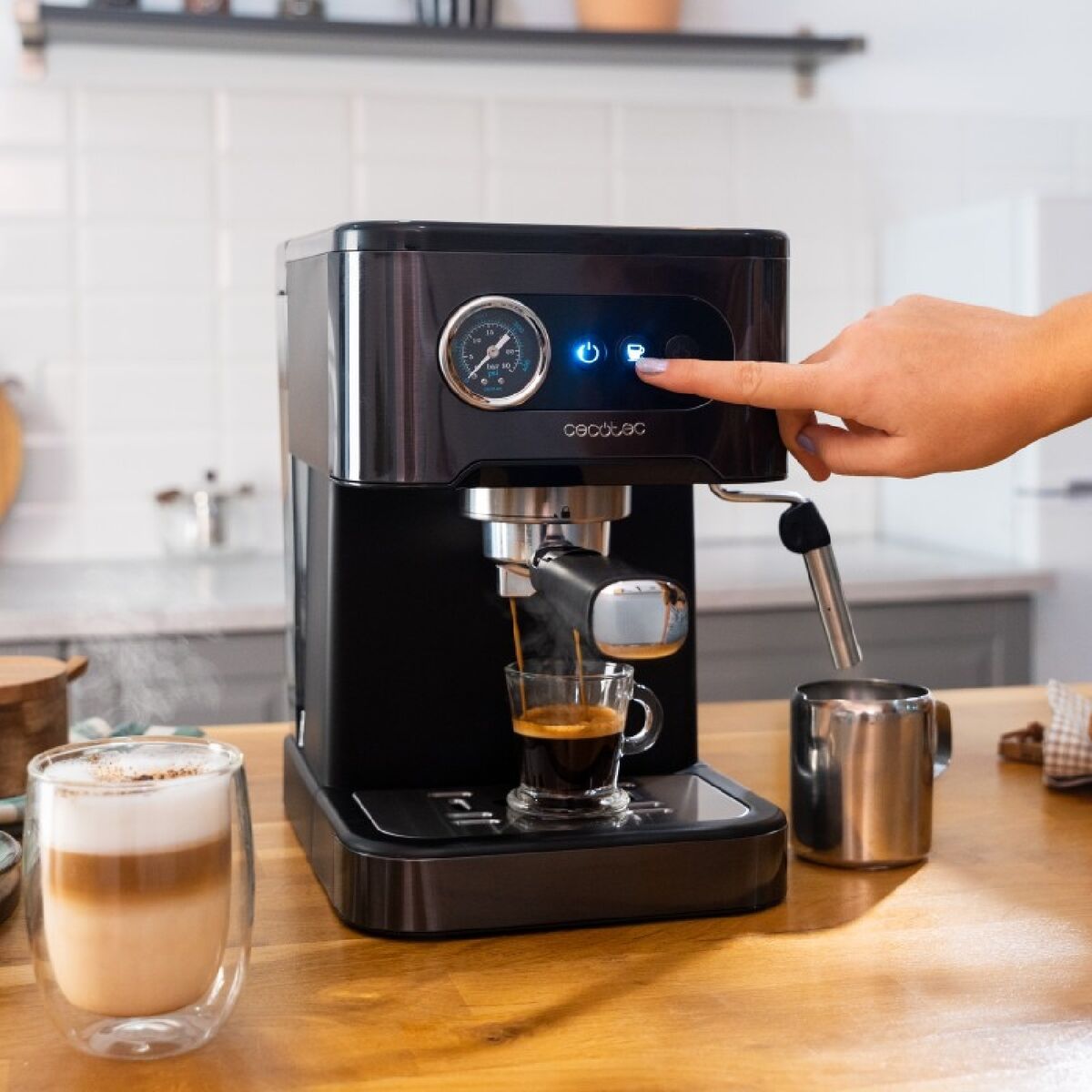 Cecotec Power Espresso 20 Pro Manual Coffee Machine 20 bar 1.5L Steel Steam Wand