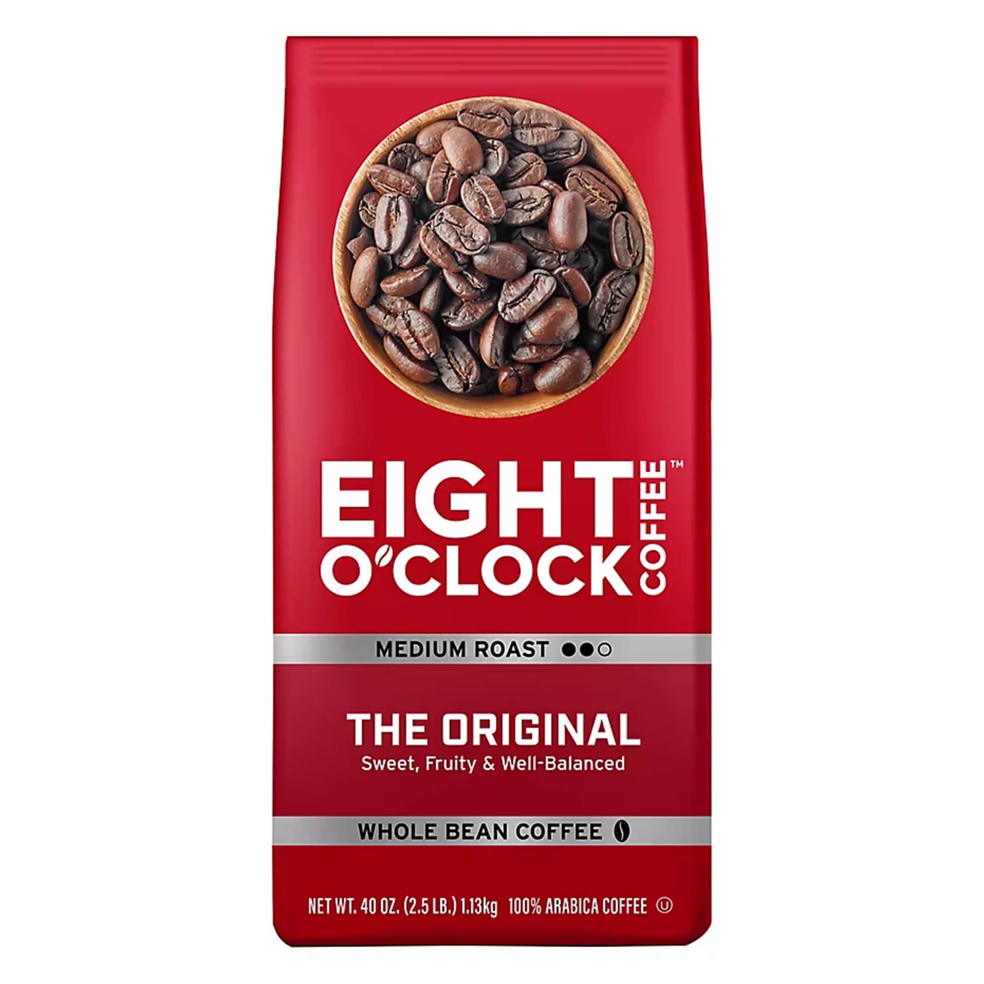 Eight O'Clock Whole Bean Coffee: Original 100% Arabica, 40 oz.