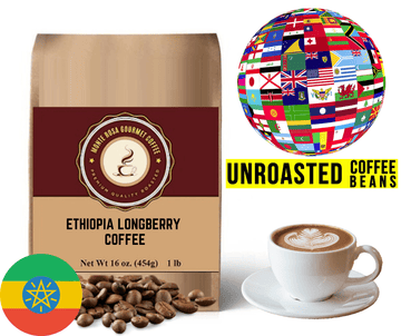 Ethiopia Longberry Green Unroasted Coffee Beans | Copper Hades