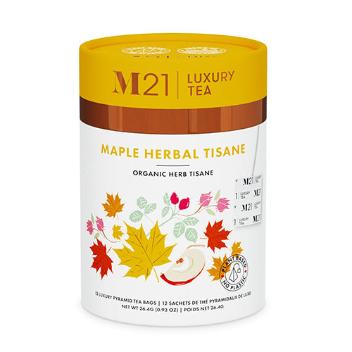 Maple Luxury Herbal Tea - 12ct Canister | Caffeine-Free Tisane