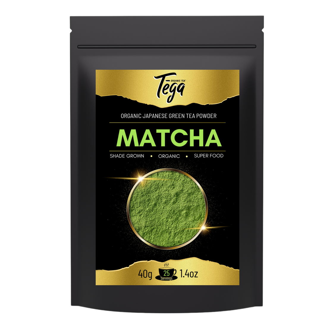 Organic Japanese Matcha Green Tea Powder 40g | Tega Premium