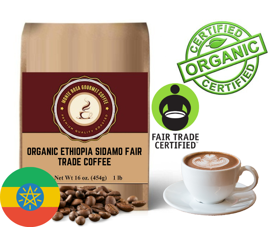 Organic Ethiopia Sidamo Fair Trade Coffee: Smooth, Light-Medium Roast