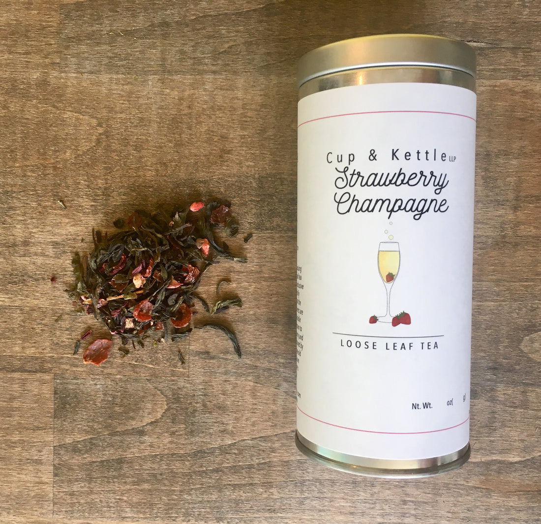 Strawberry Champagne Tea: Organic Green Tea Blend 3oz - DC-Cup & Kettle