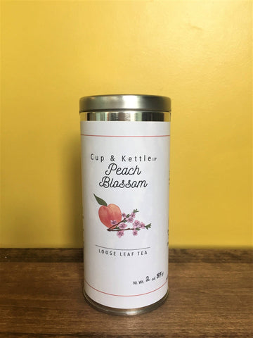Peach Blossom Tea 2 oz Tin: Organic White Loose Leaf | DC-Cup & Kettle
