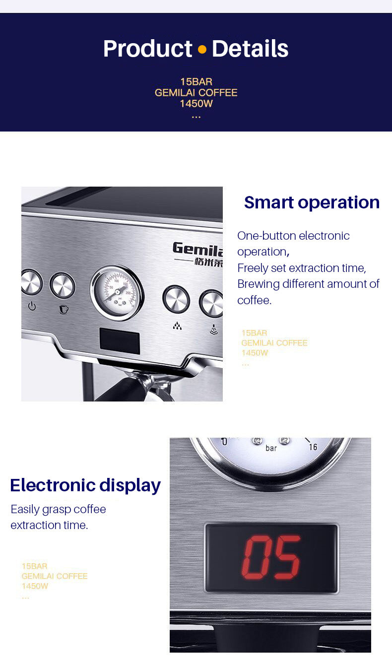 Stainless Steel Italian Espresso Coffee Maker Machine | Teal Simba