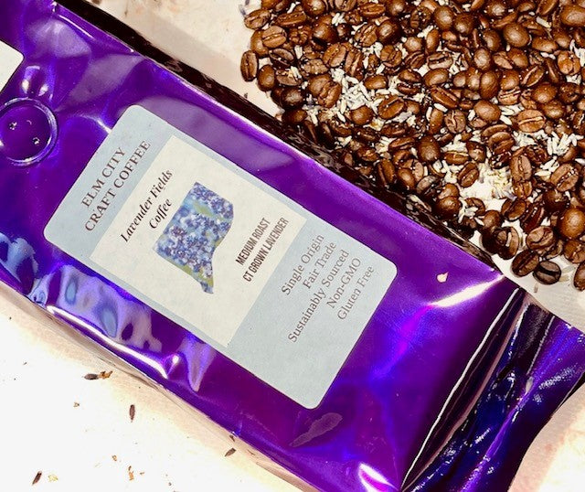 Lavender Fields Coffee Whole Bean or Ground Flowers grown in CT