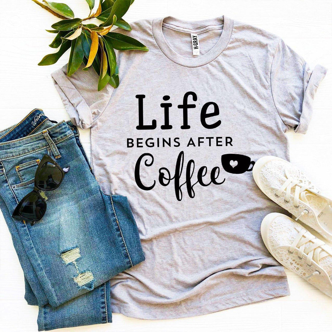 Life Begins After Coffee T-shirt | Coffee Lover Tee | Agate