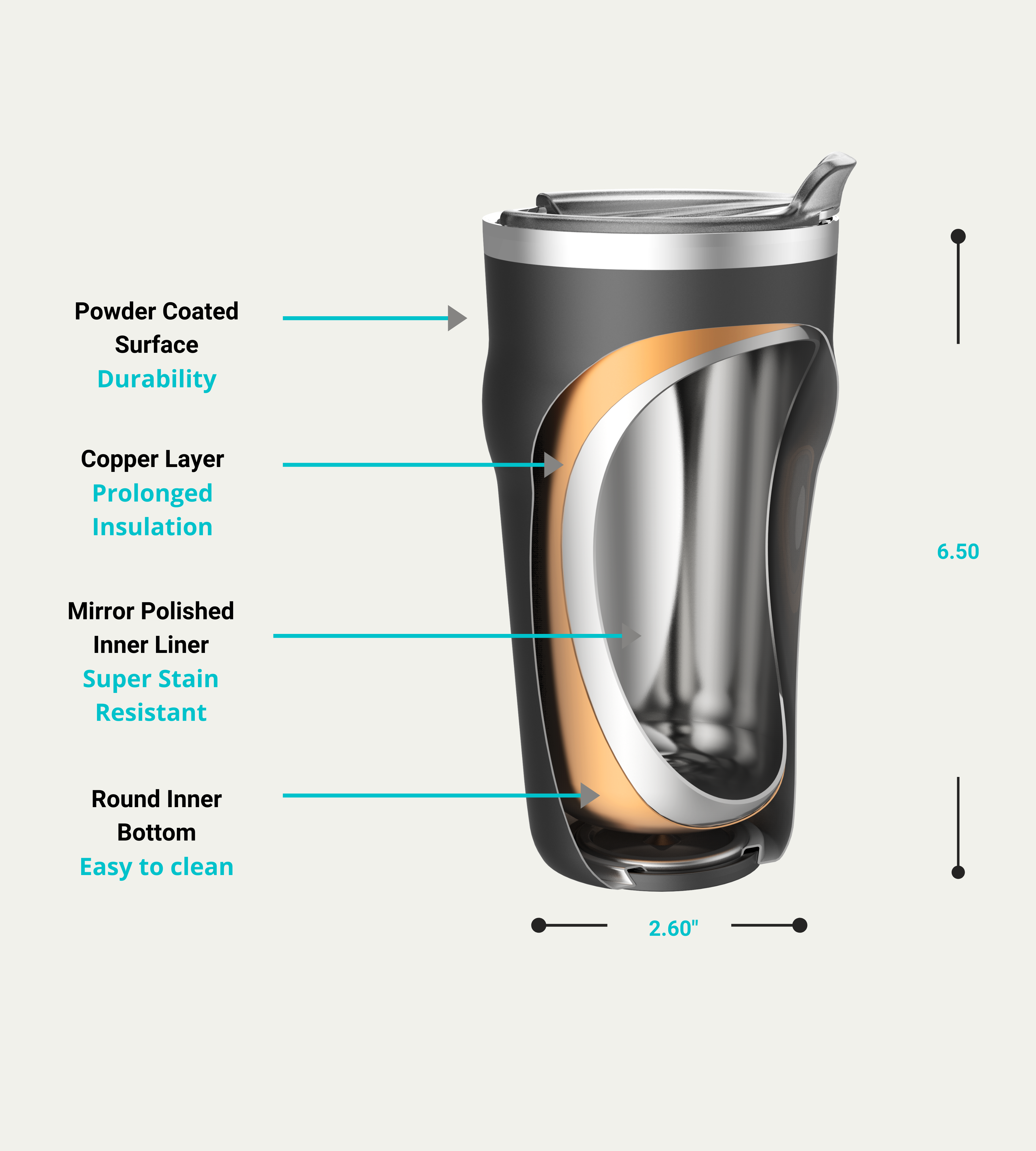 DRINCO 20oz Insulated Beer Mug & Bottle Opener - Jet Black