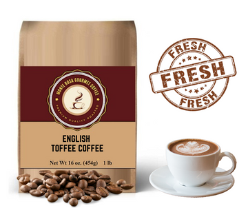 English Toffee Flavored Coffee - Gourmet Sweet Coffee by Monte Rosa