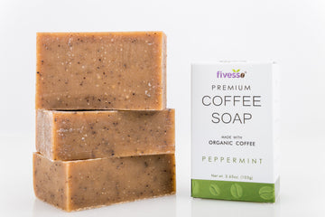 Peppermint Premium Coffee Soap Bar - 3 Pack | Violet Sycamore